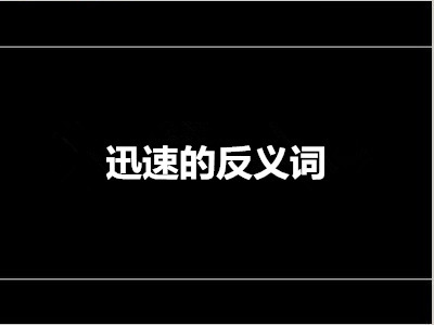 迅速的反义词是什么 标准答案